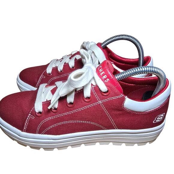 Skechers Heritage Womens Street Cleat 74100 Sneakers Shoes Dark Red Platform 7.5 - Picture 3 of 8